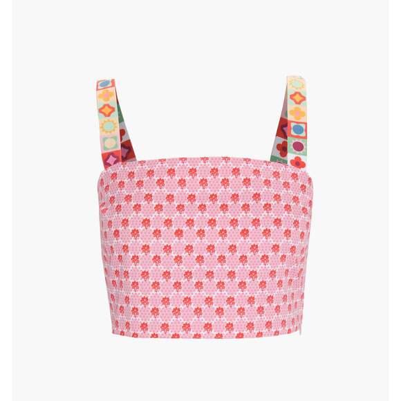 Hill House Home The Clara Crop Top - Pink Cala Check Size SPink Cala Check / S - Picture 1 of 3